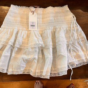 Love Shack Fancy White Mira Skirt